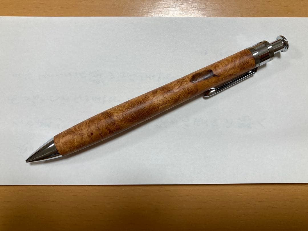 こぶた工房 シャープペンシル 極上花梨瘤 赤青0.5mmゴールド金具 極上