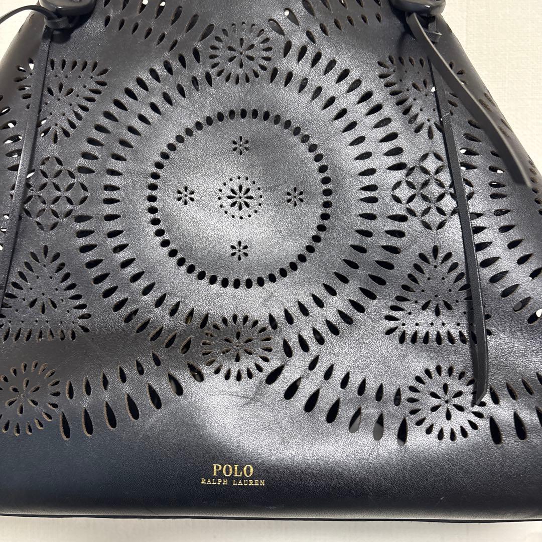 POLO ラルフローレン ブラック レザーバッグ