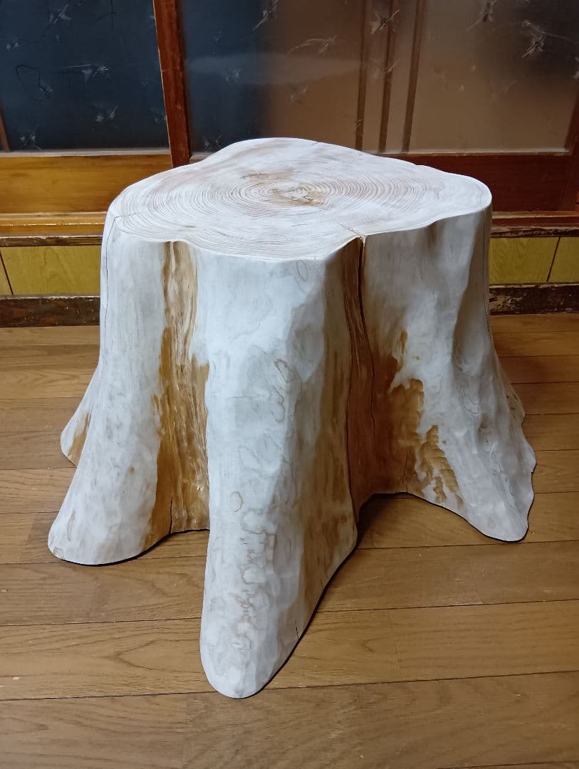 椅子　ひのき　切り株　丸太　サイドテーブル　檜