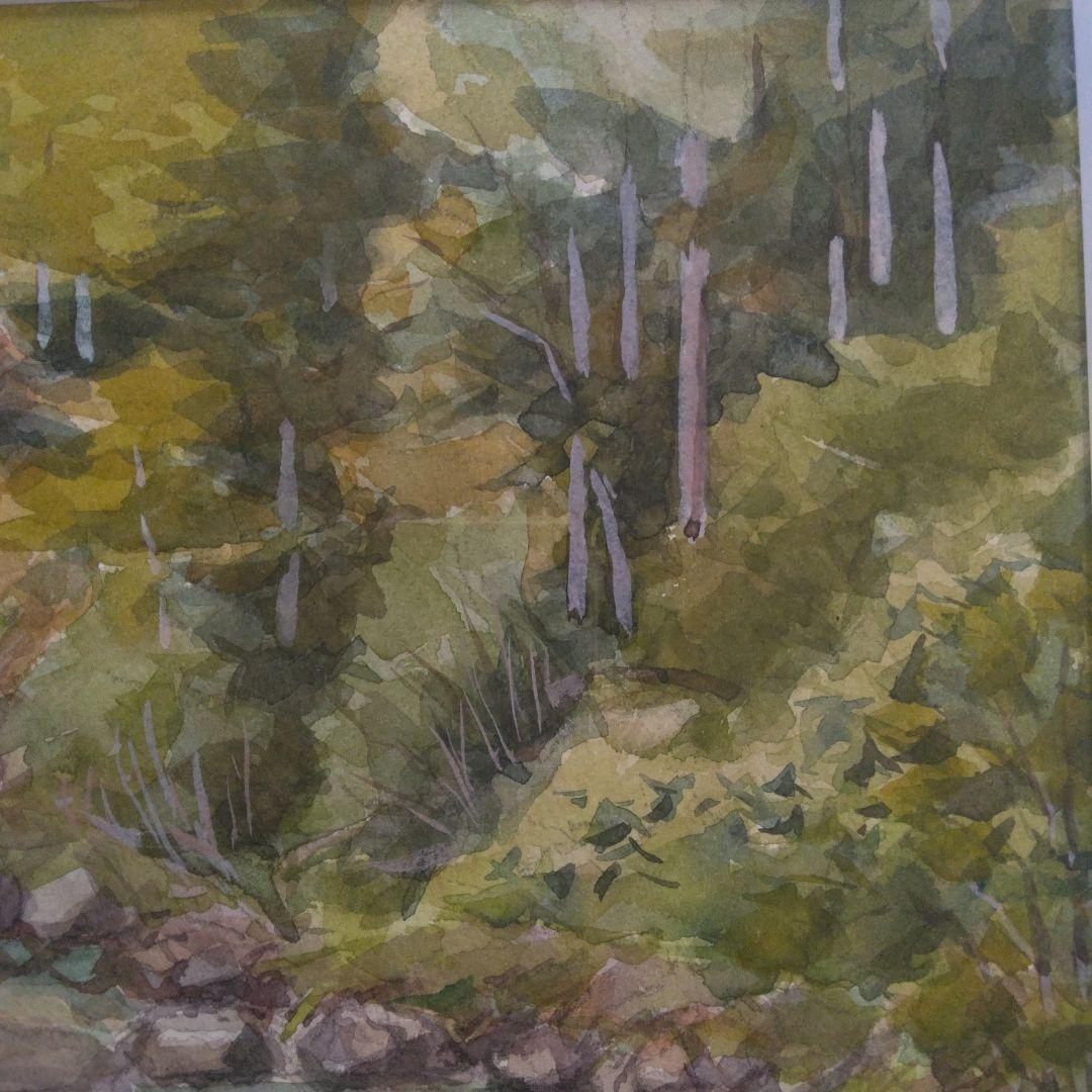 アート フレーム 額縁 ゴールド F6 水彩画 秋景 額装済み インテリア