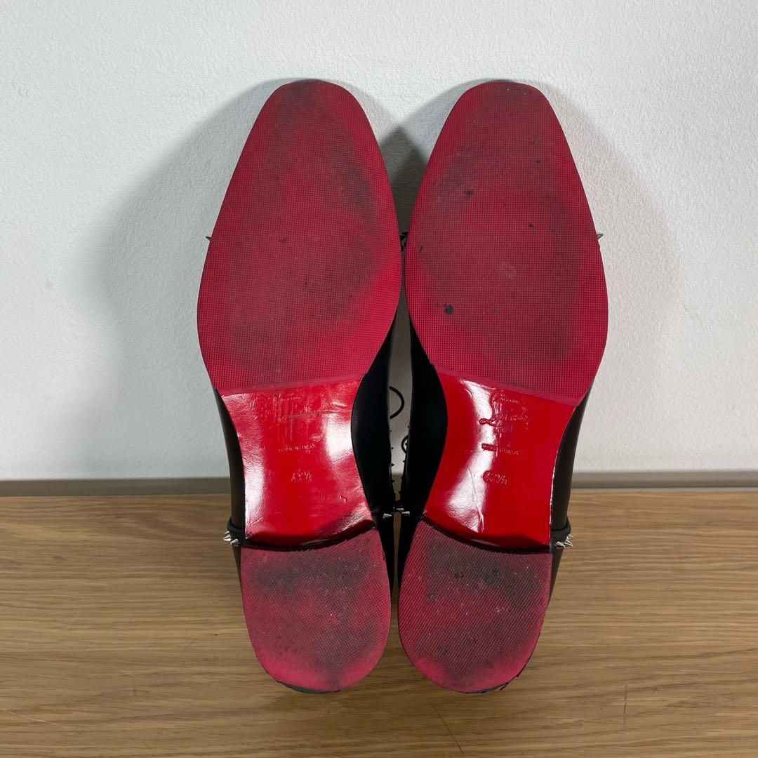 クリスチャンルブタン レザーシューズ ストレートチップ　スタッズ　黒 42.5