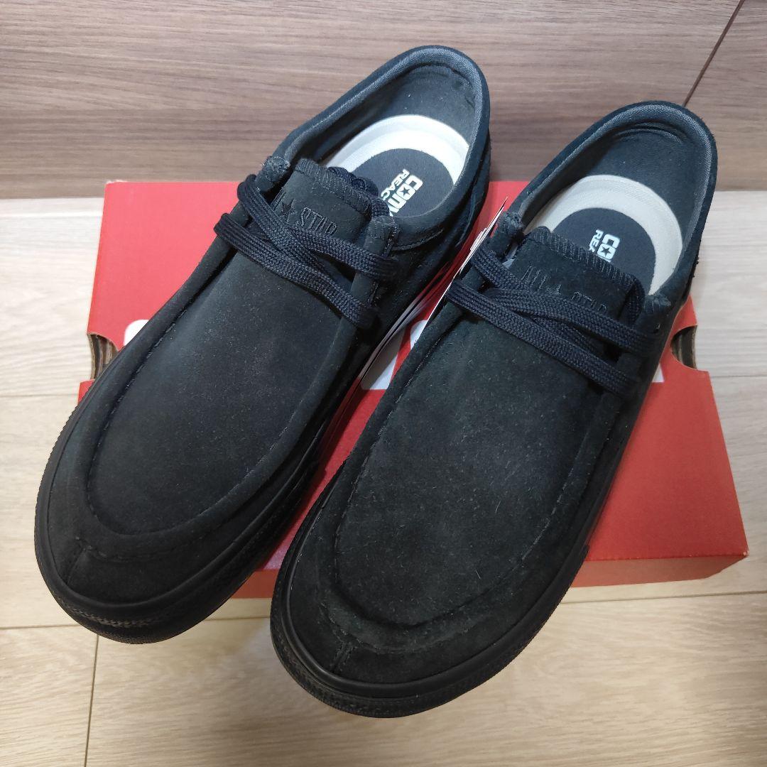 新品未使用28.0cm CONVERSE本革スエード モカシンスニーカー 黒