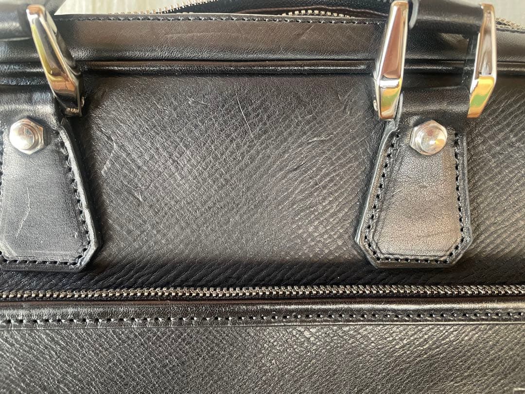 【未使用】万双　双鞣和地 シングルブリーフケース　ブラック　黒