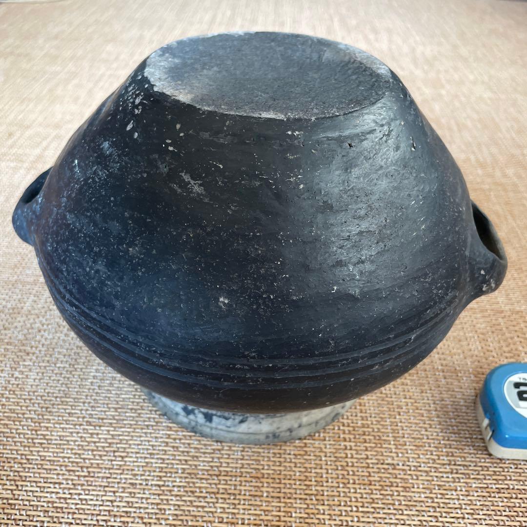 中国古美術 黒陶 壺 竜山文化 Chiping Black Pottery