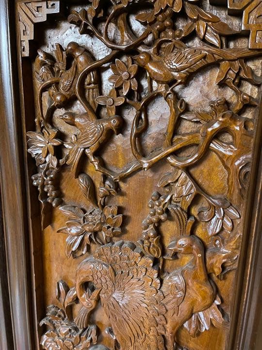 最終値下げ済】屏風 彫刻 木彫り