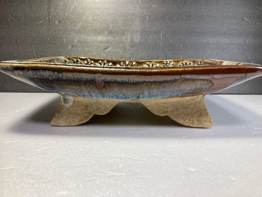 河井武一　押紋長角鉢　民藝　河井寛次郎の弟子