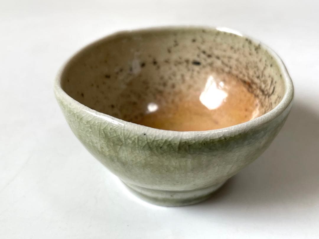 陶芸家 作家物 鯉江良二 ぐい呑 酒器 酒盃 緑釉 共箱