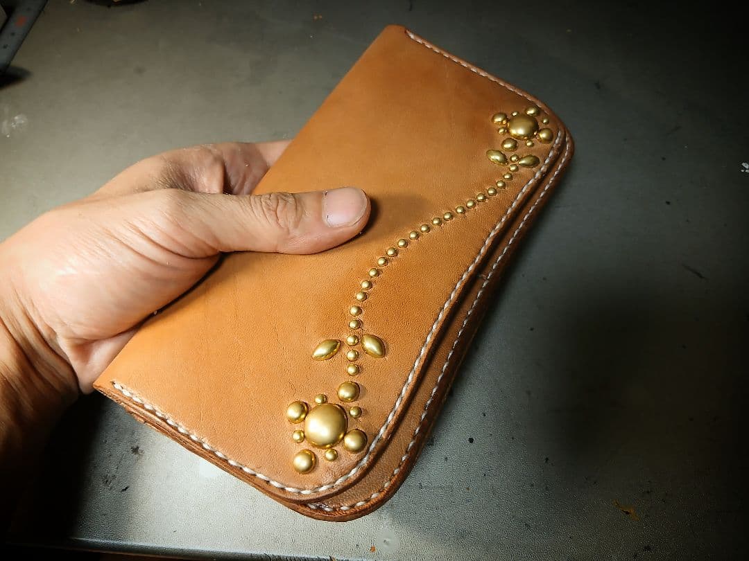 た*か様 ハーマンオーク サドルレザー ロングトラッカーウォレット 経年変化 ス