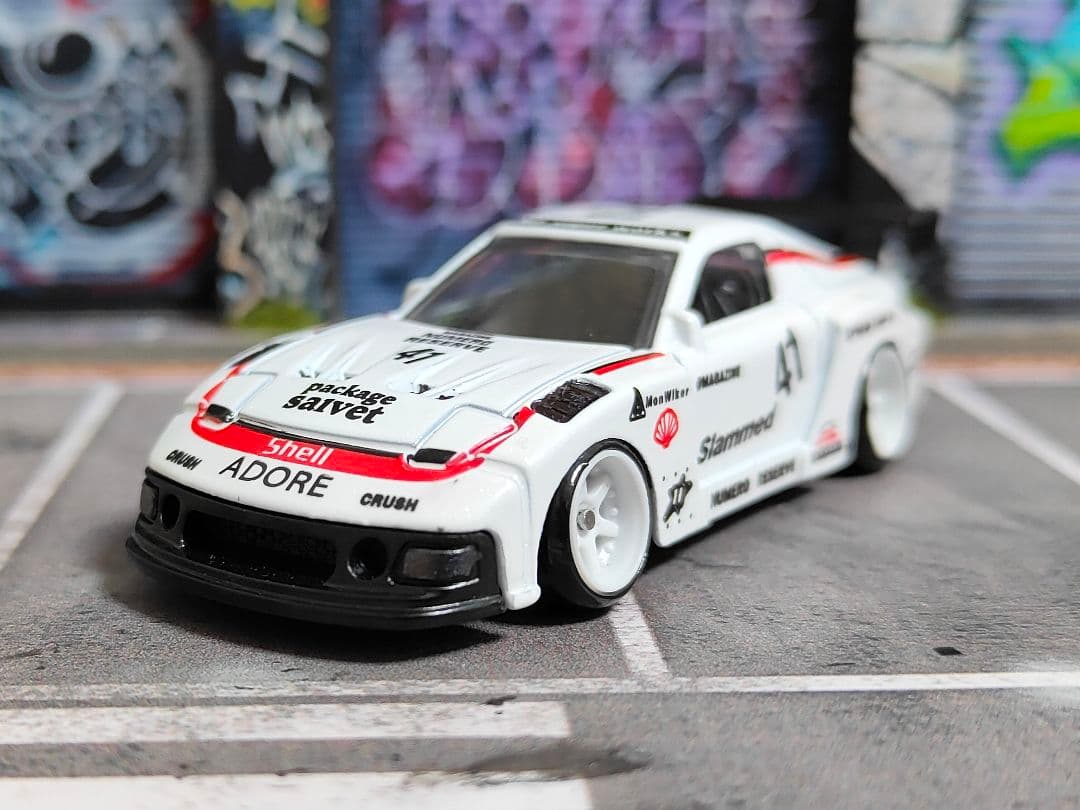ホットウィールカスタム マツダ RX7 LBWK仕様トミカ改造 1/64 ホット