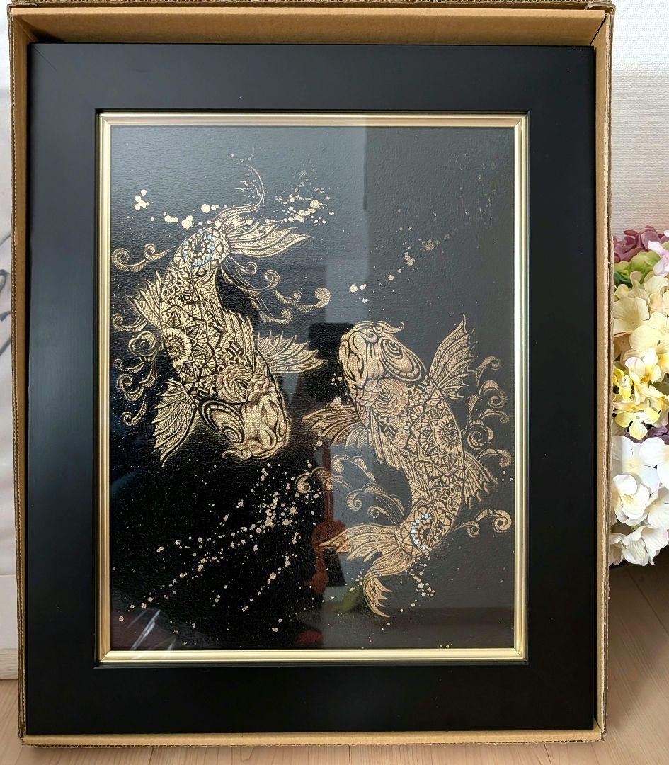 スプレーアート　エデン　原画　鯉 スプレーアート『エデン』原画 スプレーアートエデン 原画 B4