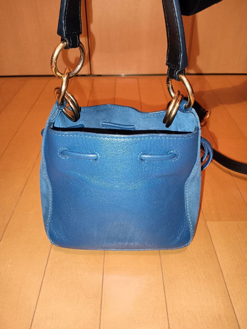 Chloé ネイビーブルー スエード ショルダーバッグ　2way