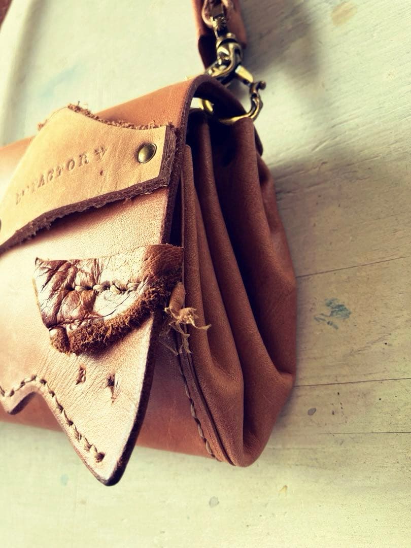 このうえなくナチュラルleather長財布ショルダーアコーディオンポーチ