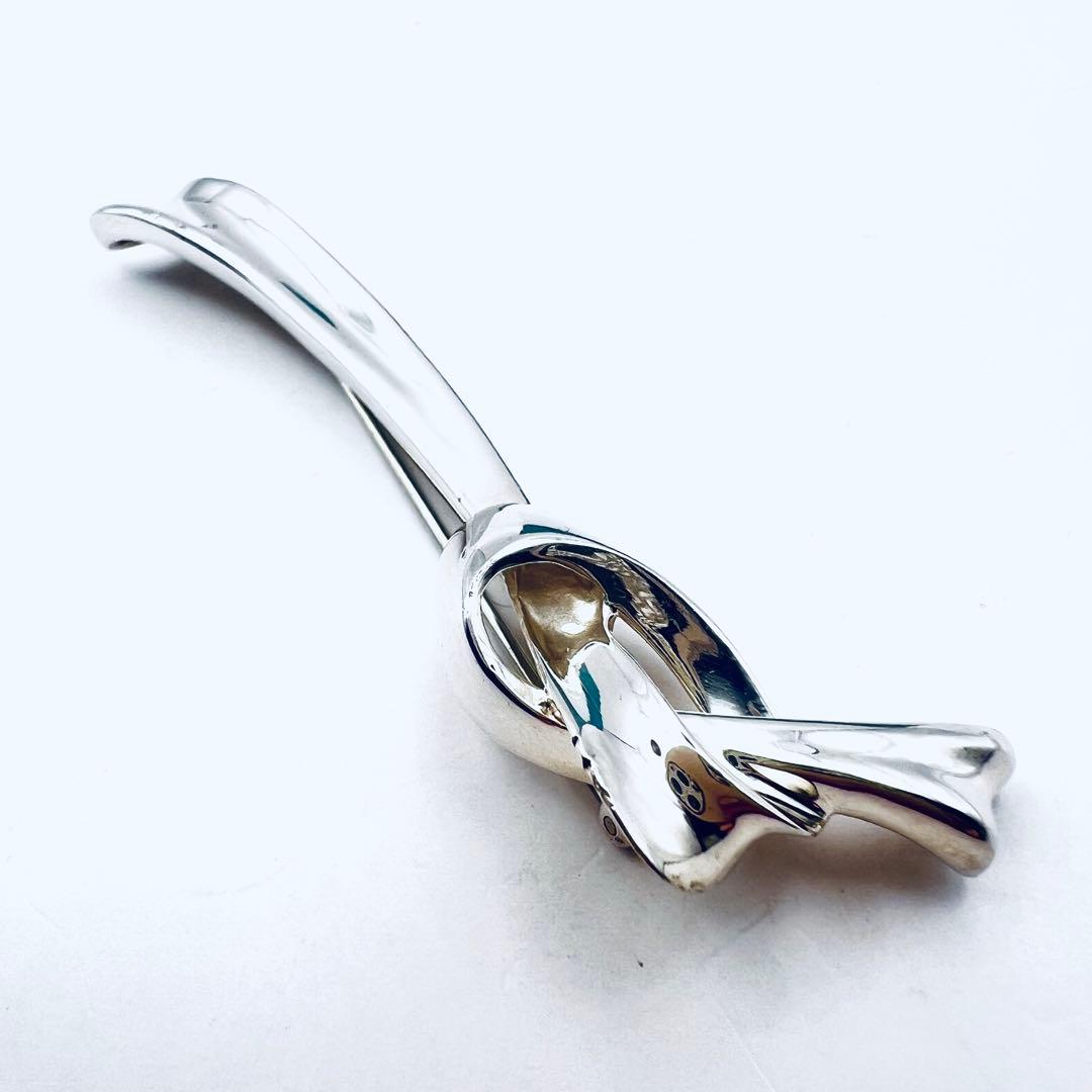 美品✨ティファニー リボン ピンブローチ シルバー Knot ヴィンテージ