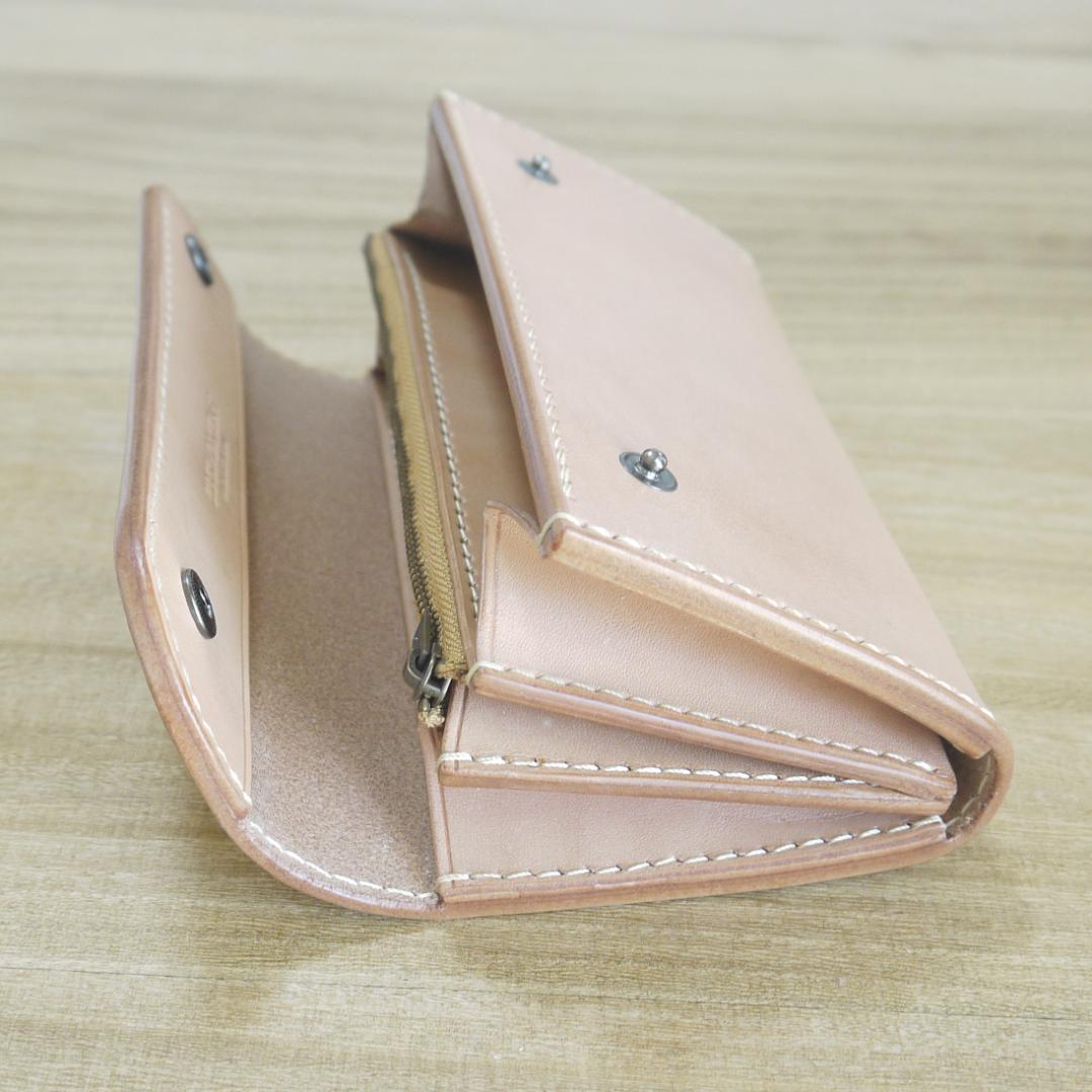 【me.様】　栃木レザー　サドルレザー　赤タグ付　ロングウォレット　三つ折り