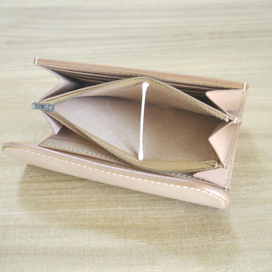 【me.様】　栃木レザー　サドルレザー　赤タグ付　ロングウォレット　三つ折り