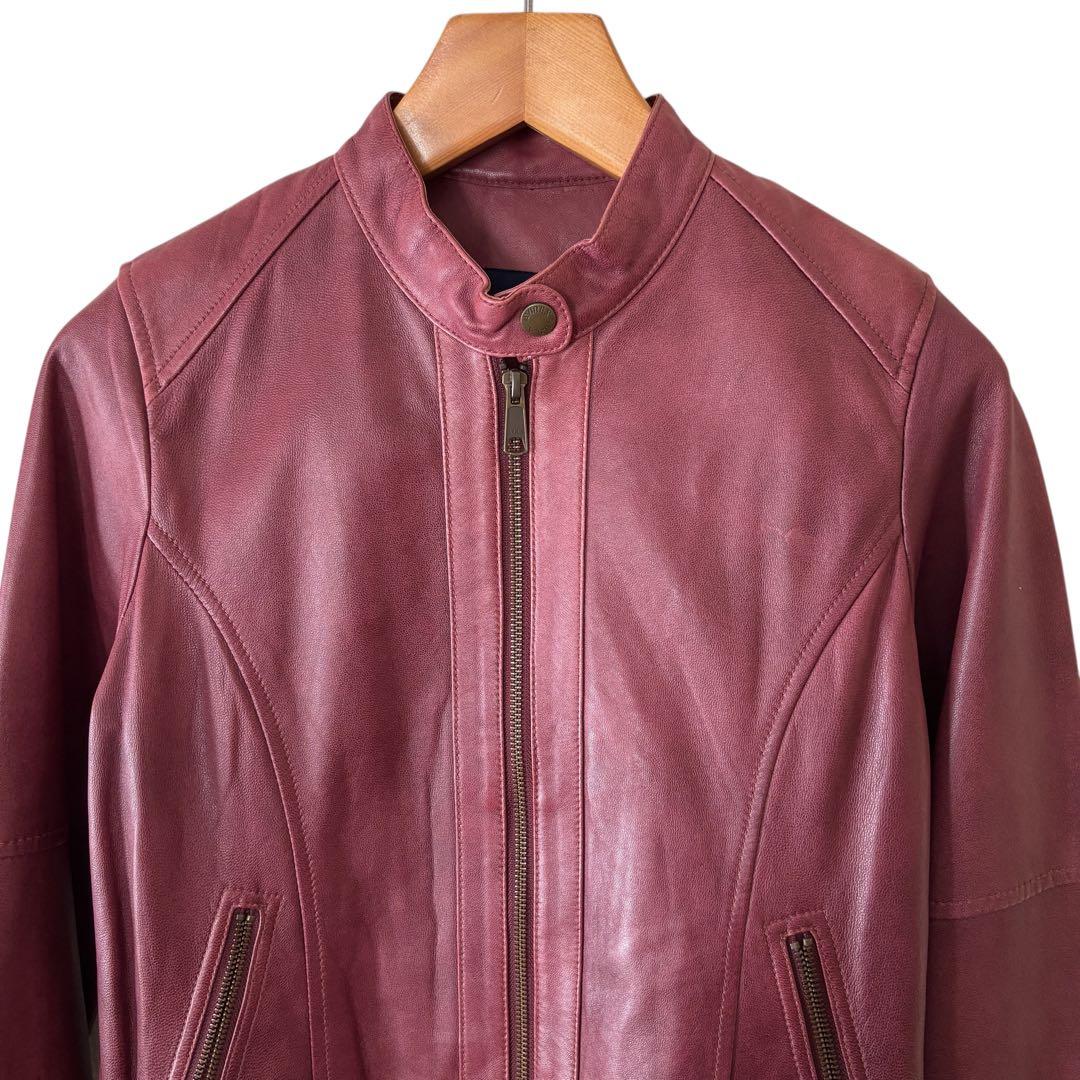 AVIREX アビレックスレザーシングルライダースワインレッドLサイズ