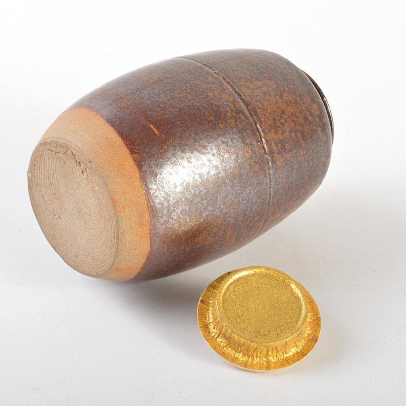 茶道具 備前焼 肩衝茶入 仕覆・箱付 V 6671