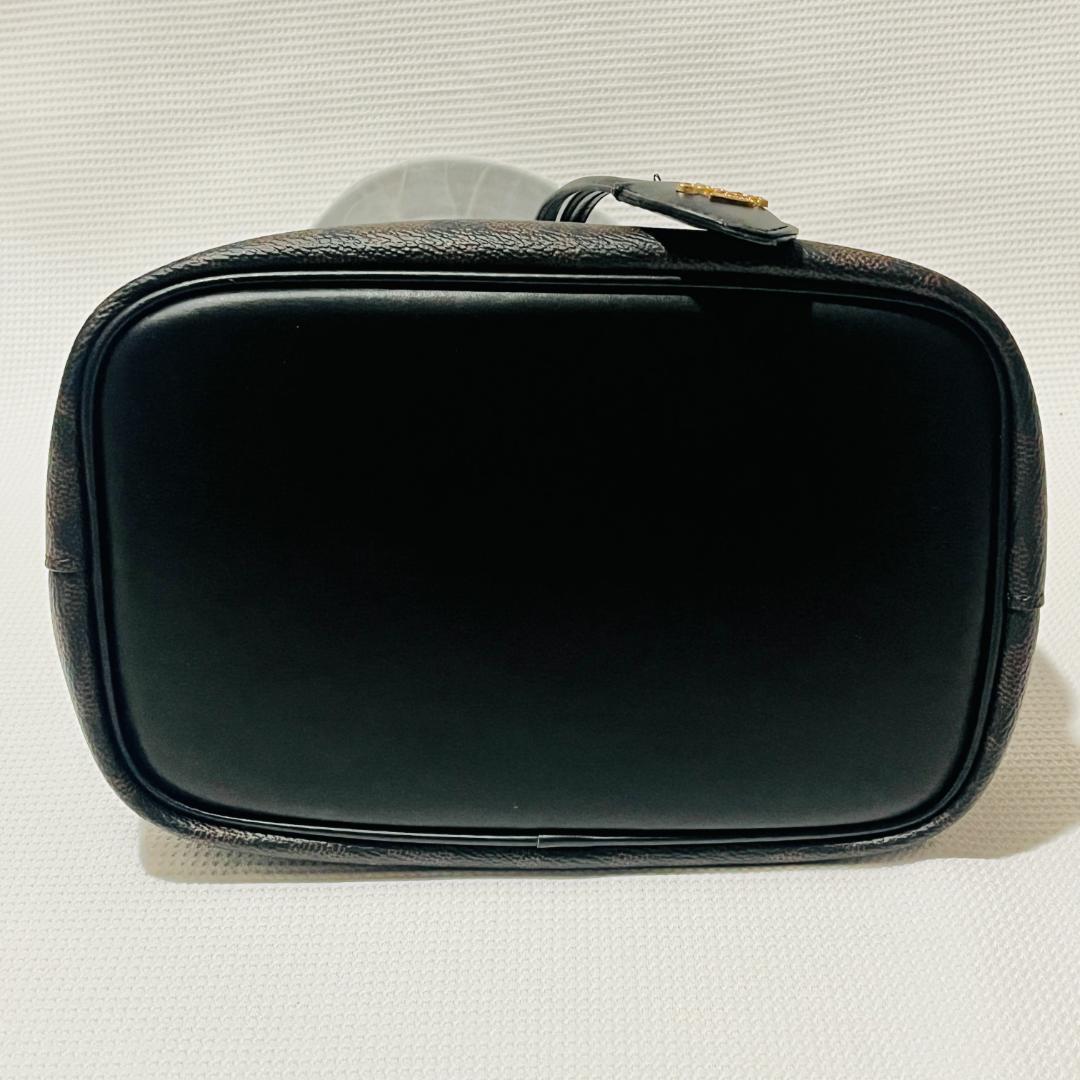 COACHコーチ シグネチャー ローアン バケット バッグ ブラウン キャンバス