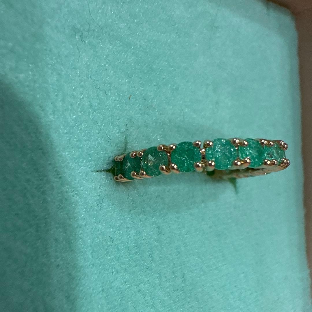 12、13号14K フルエタニティ 非加熱天然石 グリーンエメラルド ザンビア産