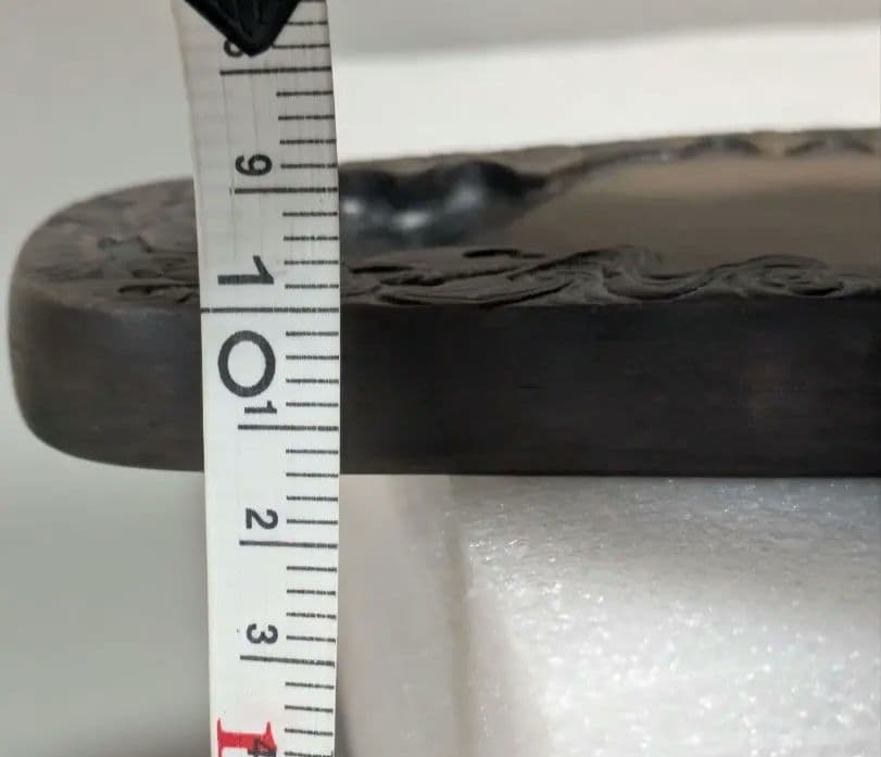 玫瑰紫澄泥福自天来硯 澄泥硯 木箱 質問コメント受付