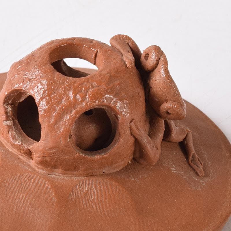 常滑焼 朱泥 蛙摘 横手急須 V 7638