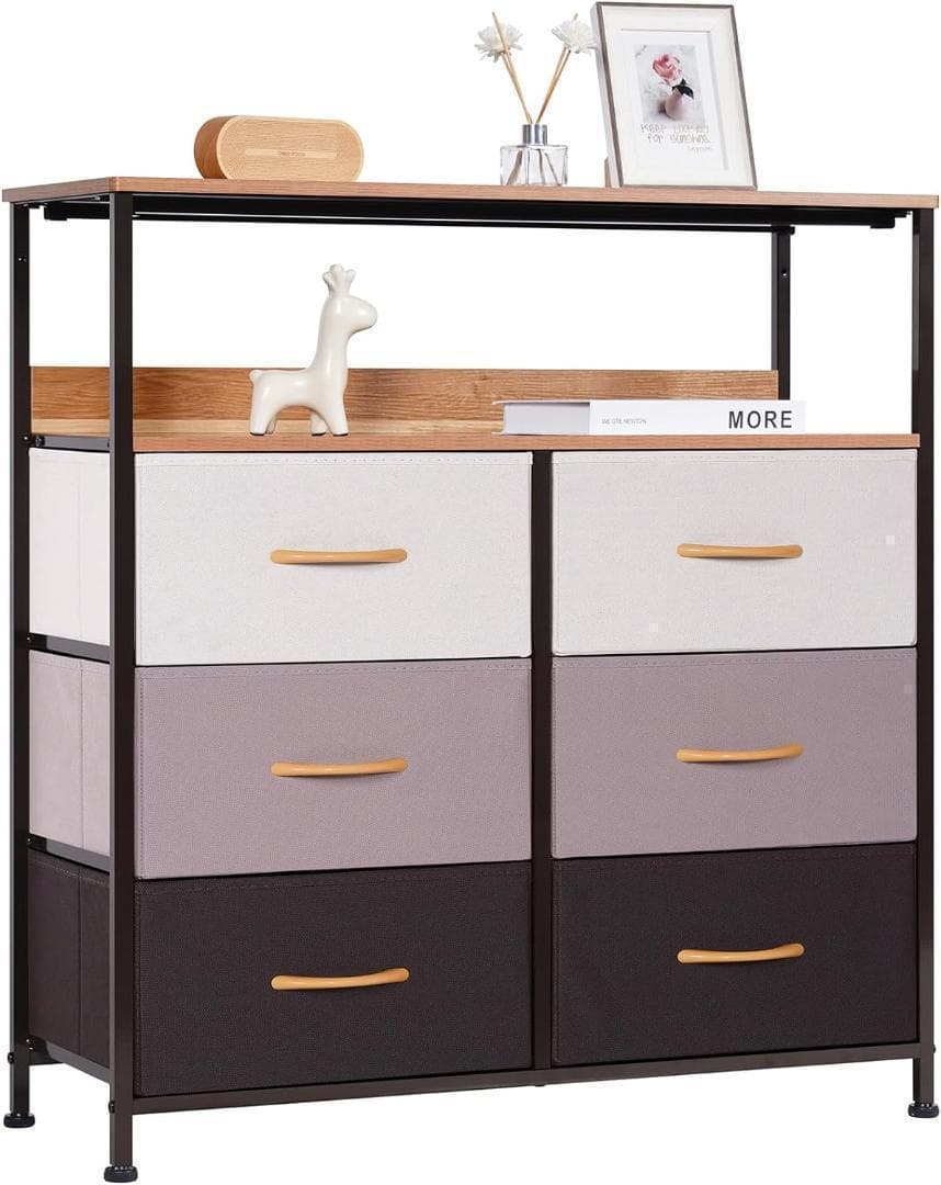 M2821-125-90】棚付き収納チェスト 3段6杯