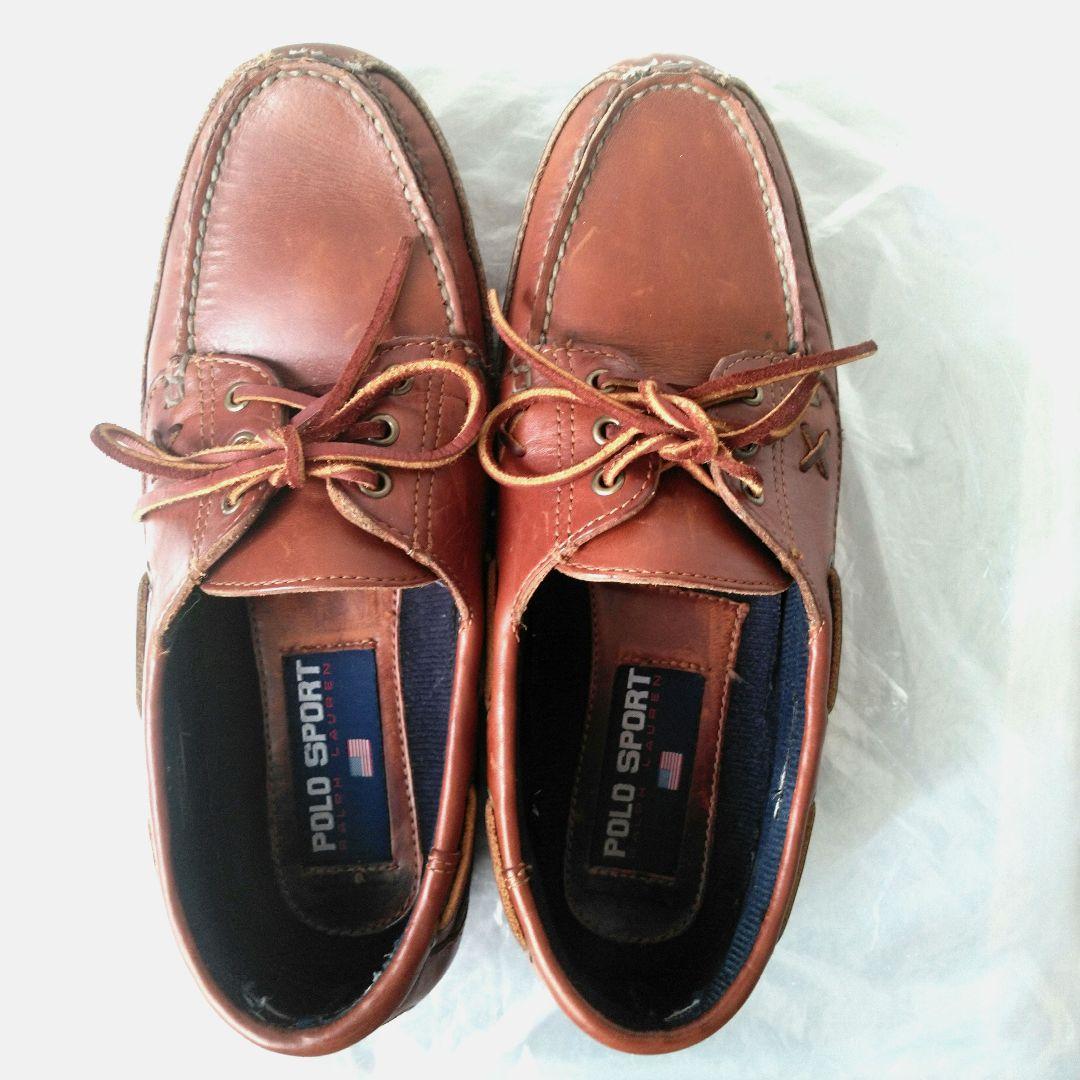 革質良好! ラルフローレン　ポロスポーツ　デッキシューズ　ブラウン　9D