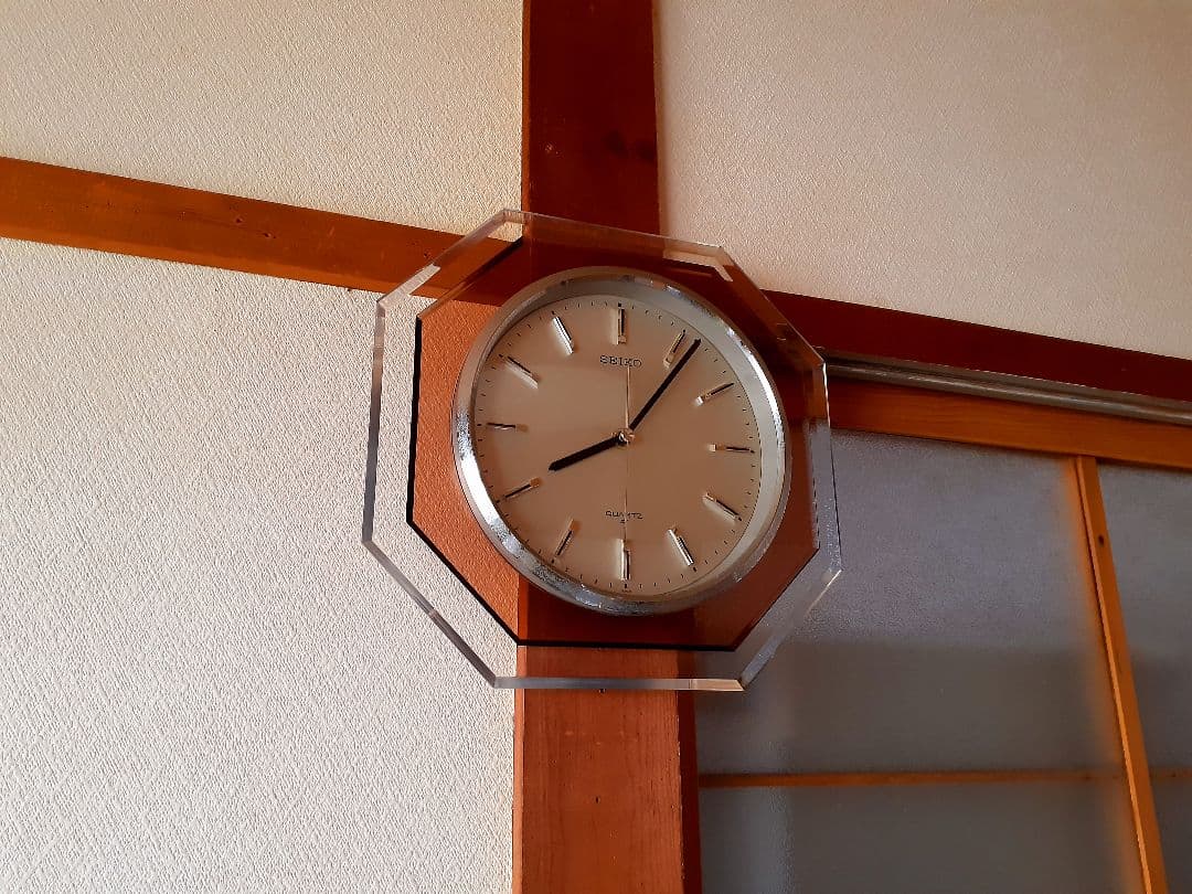 70's　SEIKO　掛け時計　ミッドセンチュリー　ビンテージ　レトロ　八角