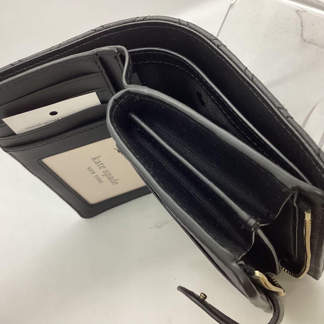 kate spade 高級仕様 ミディアム二つ折り財布 キルティング