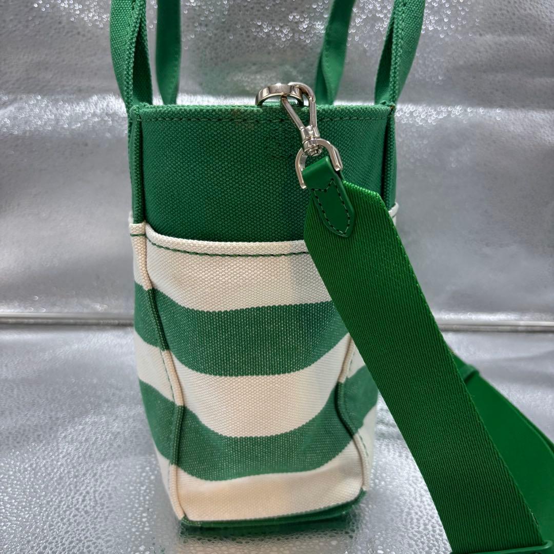 【美品】ケイトスペード キャンバス スモール トート ボーダー 2way