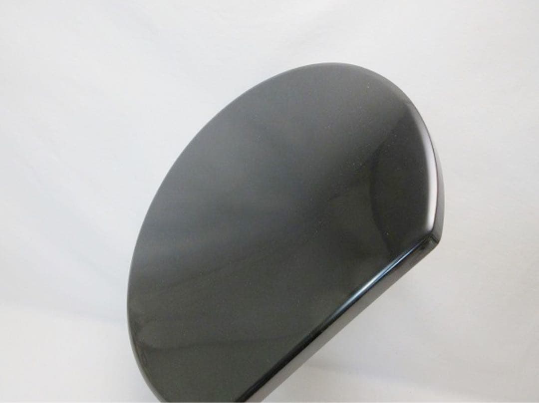 未使用 懐石道具 輪島塗 木製黒真塗 胴張膳 内朱縁 半月膳 5客揃 会席膳共箱