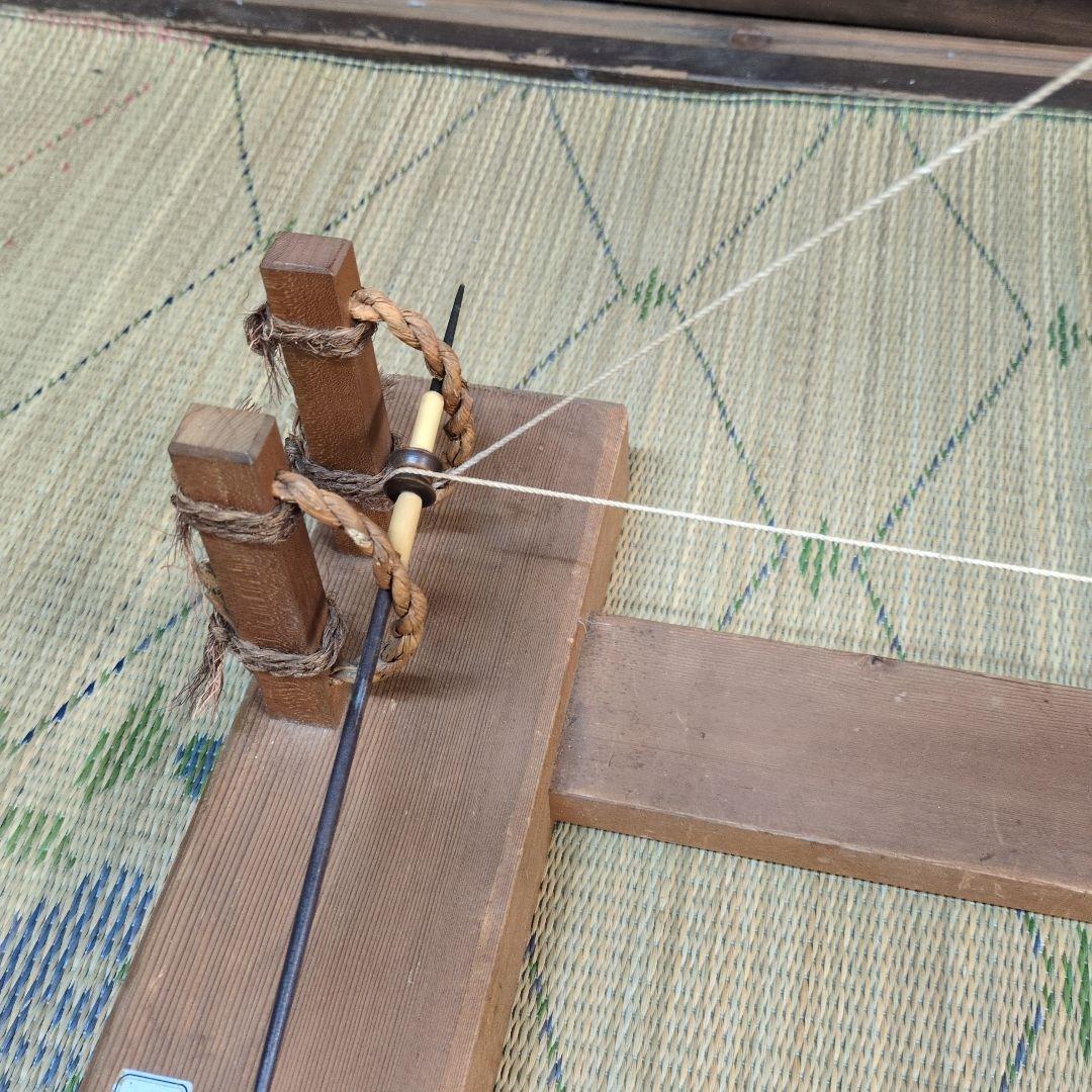 機織り　竹製紡車