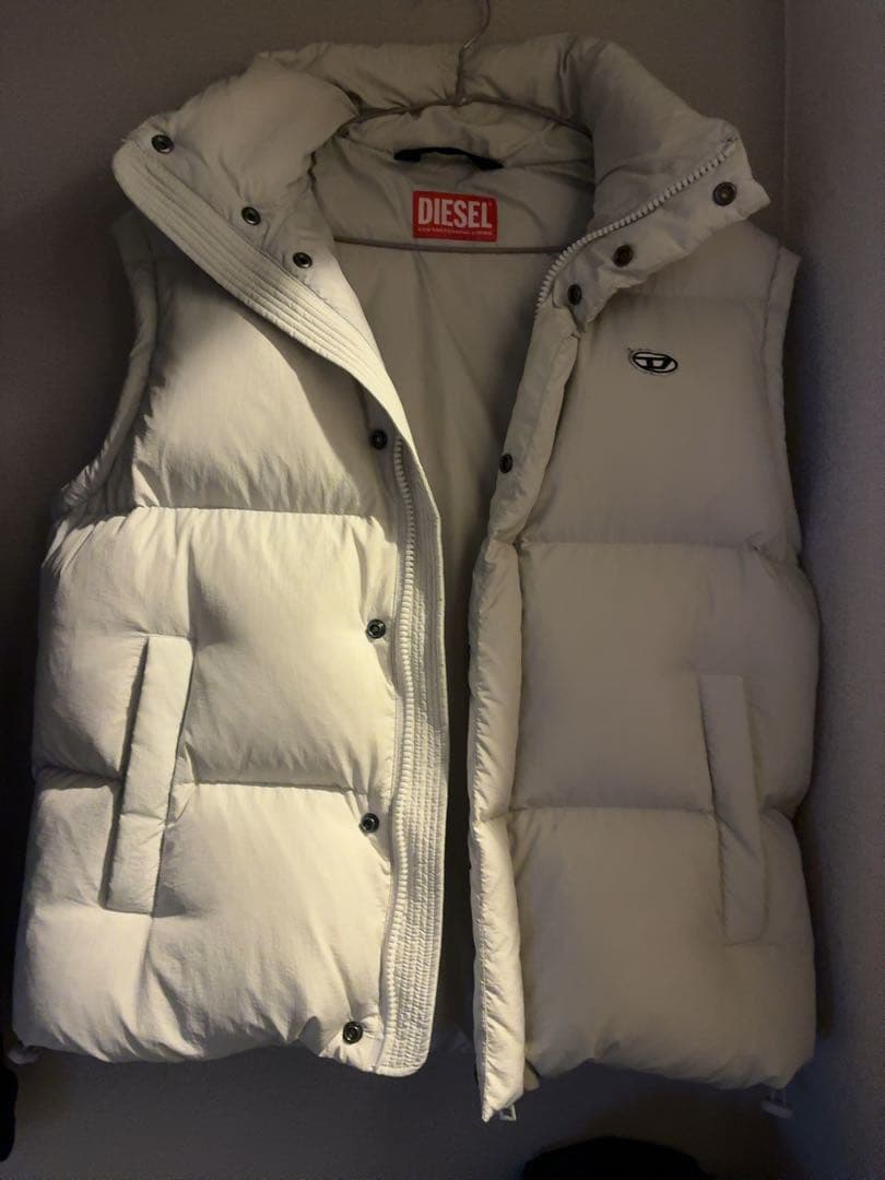 【ナナコ様】DIESEL フード付き ホワイト ダウンベスト ディーゼル 希少
