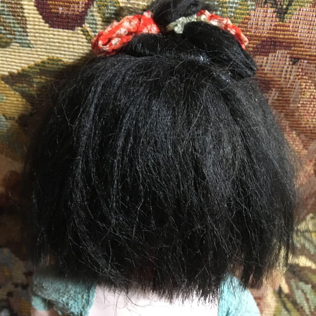 追加画像市松人形小さい6号大正時代女の子江戸縮緬着物