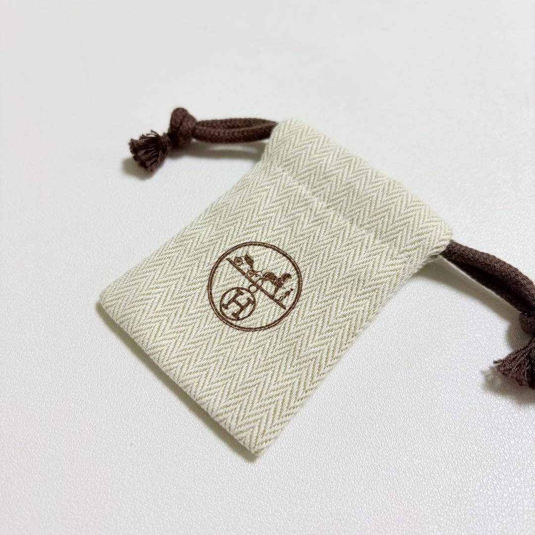 極美品 エルメス 巾着袋 アクセサリーケース 保存袋 ヘリンボーン柄