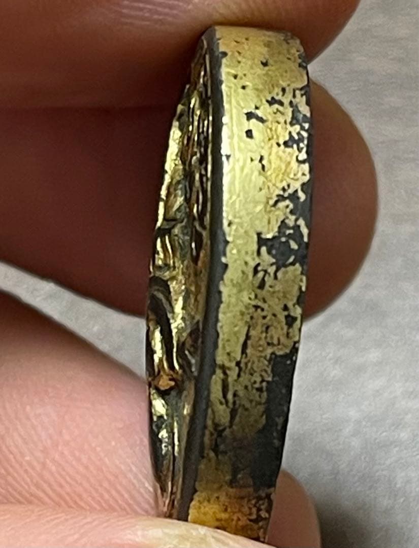 アンティークゴールドコーティングペンダントトップ ロザリービーツ 珍品