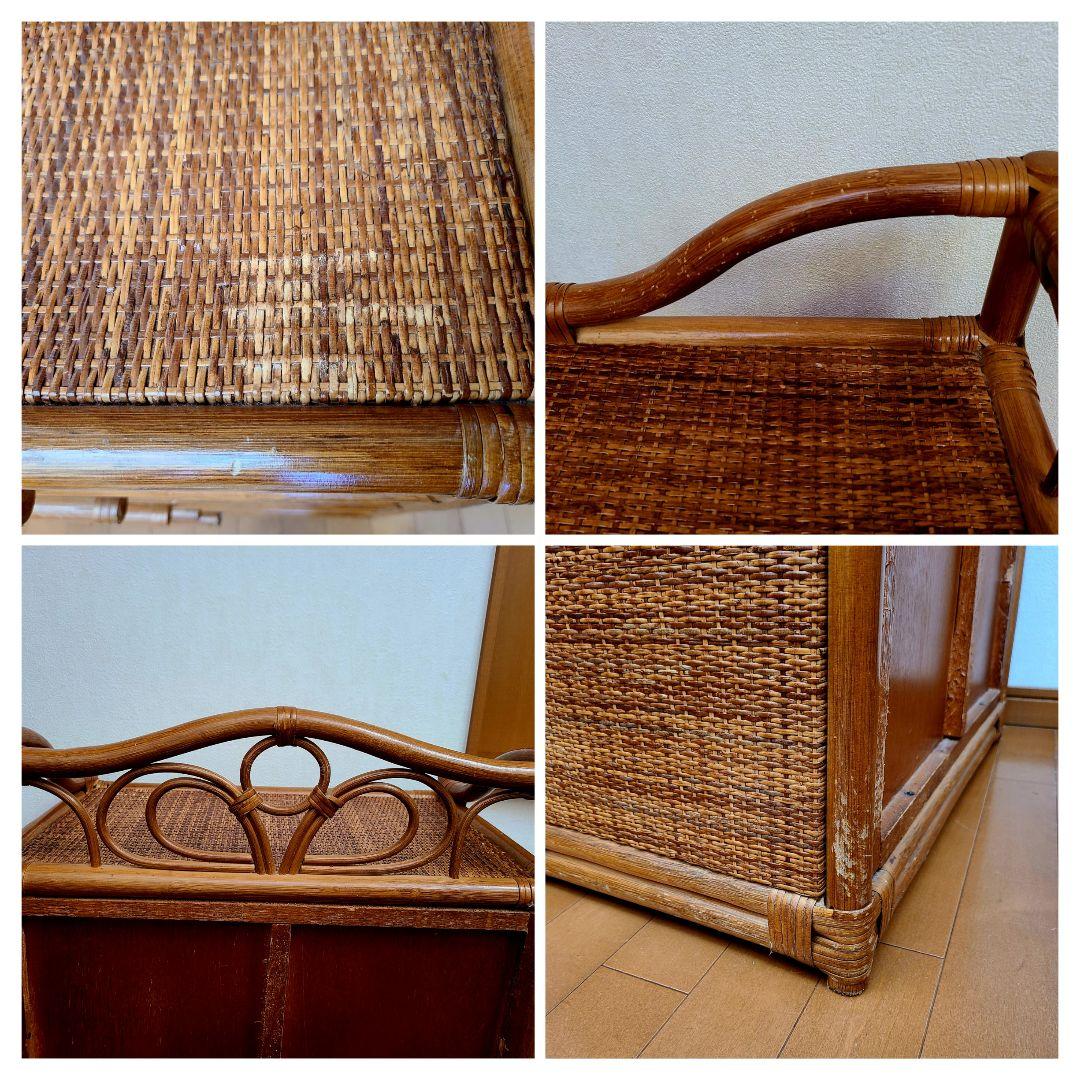 レトロ】JF0591ラタンチェスト 籐家具 箪笥