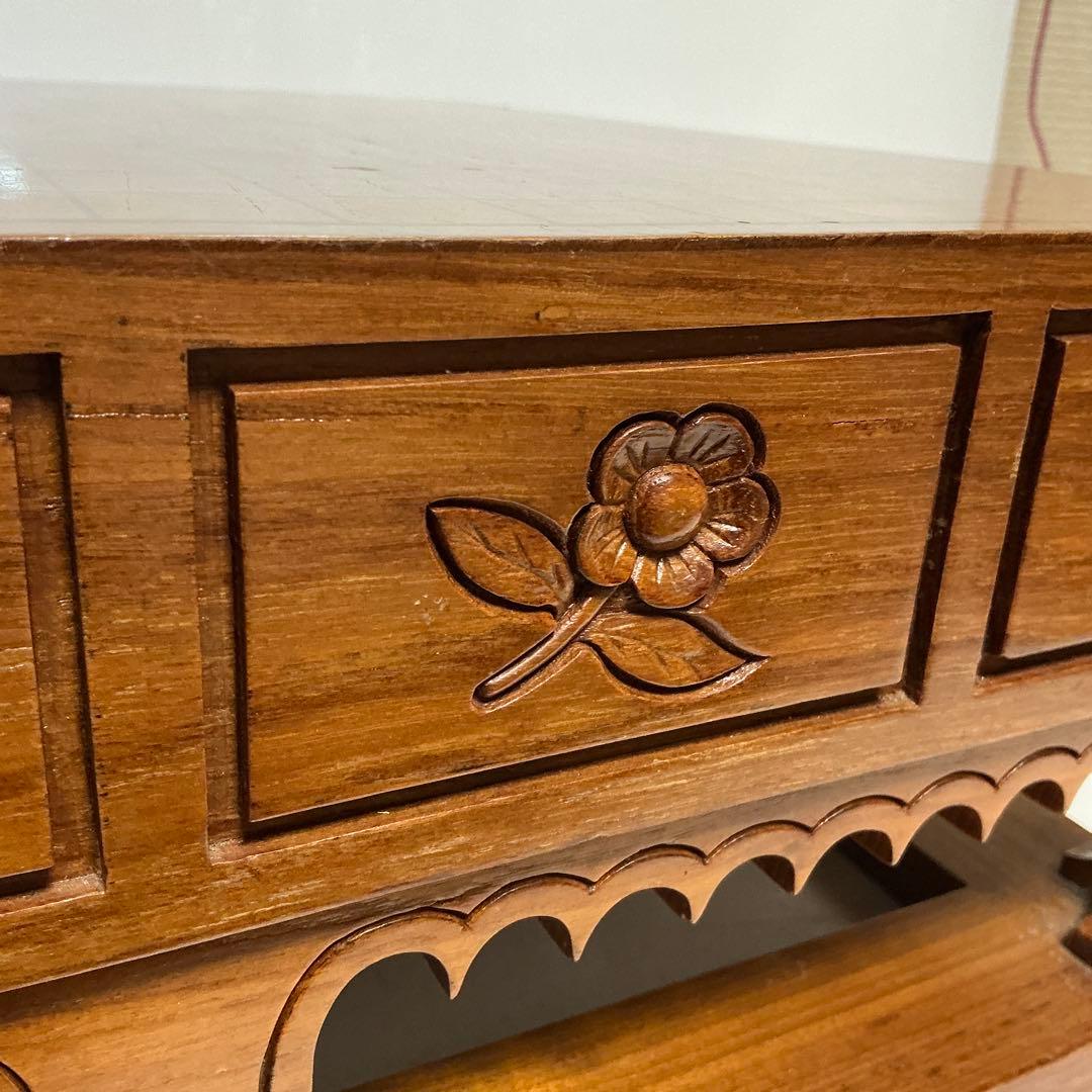 プロ　本格木製碁盤　彫刻装飾　引き出し　木製囲碁盤 引き出し付き 彫刻デザイン