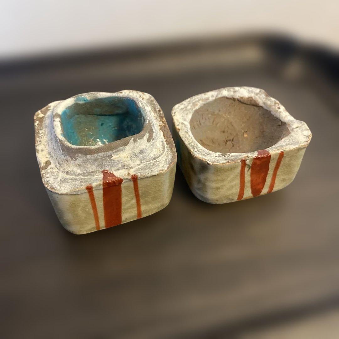 民藝 壺屋焼 やちむん 小橋川仁王 赤絵 緑釉点文 香合 - メルカリ