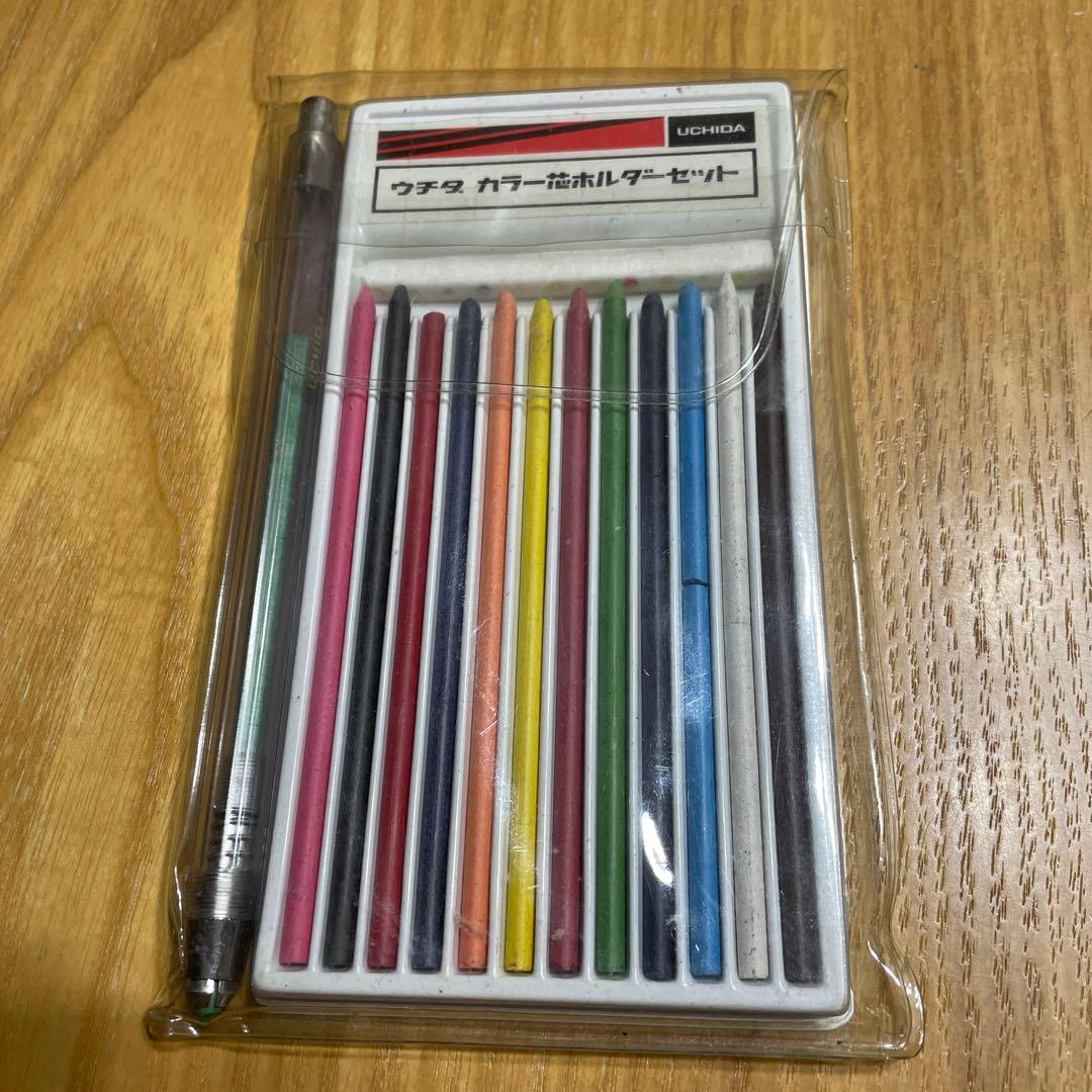 廃番】UCHIDA 内田洋行 カラーホルダー 12色 芯ホルダー 3mm 筆記具