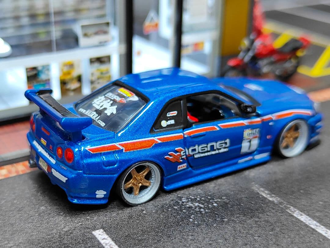 トミカプレミアムトミカ改造 日産 R34 カスタム ☆深リム ☆ホットウィール