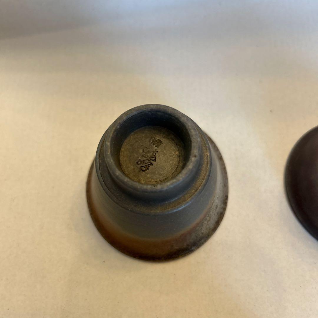 値引き』備前焼 藤田龍峰 煎茶器 煎茶碗5客 青備前