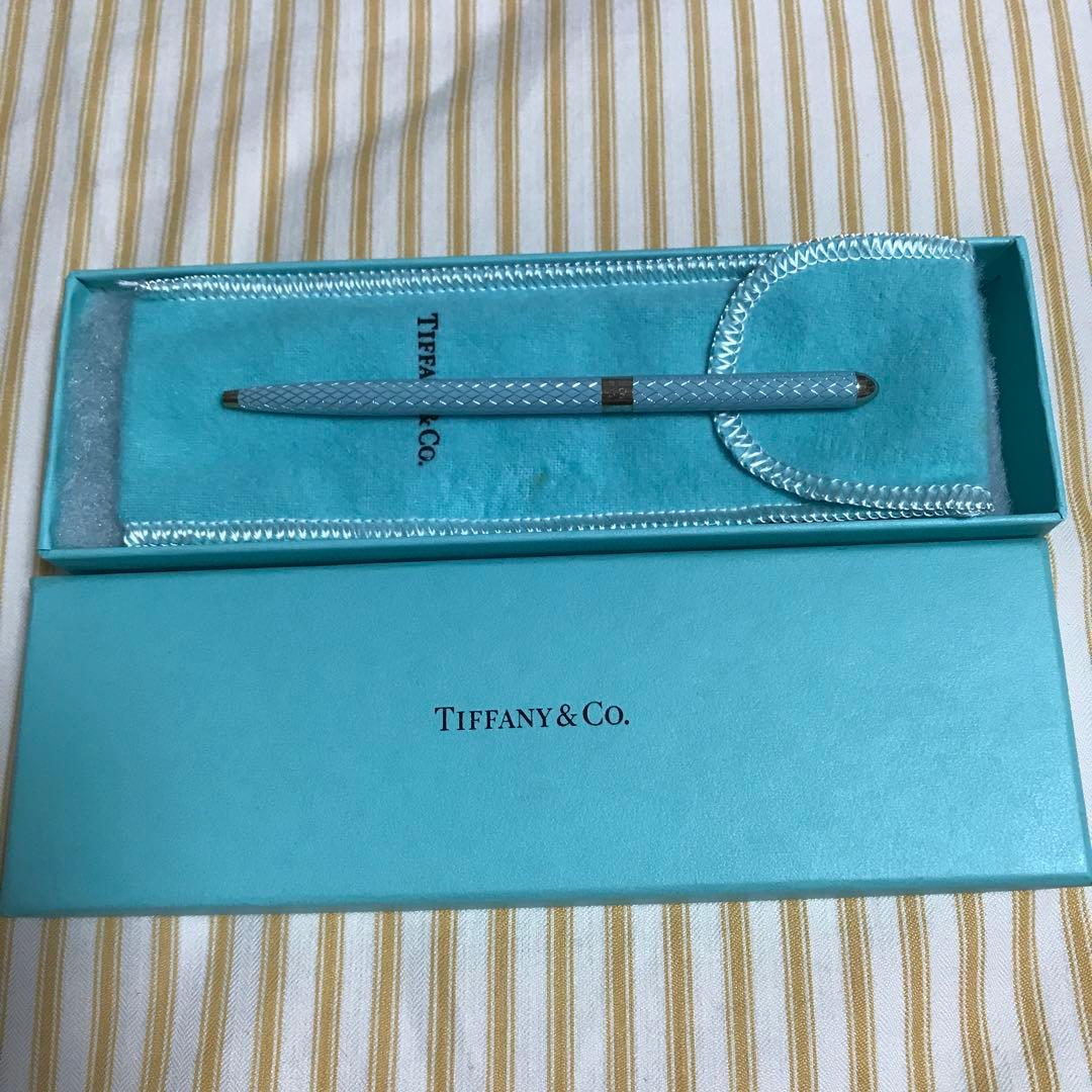 未使用品Tiffany & Co. 水色 ボールペン 本体 ティファニー TIFFANY&CO. ペン 筆記具 62385669 SS BLUE BAND PURSE
