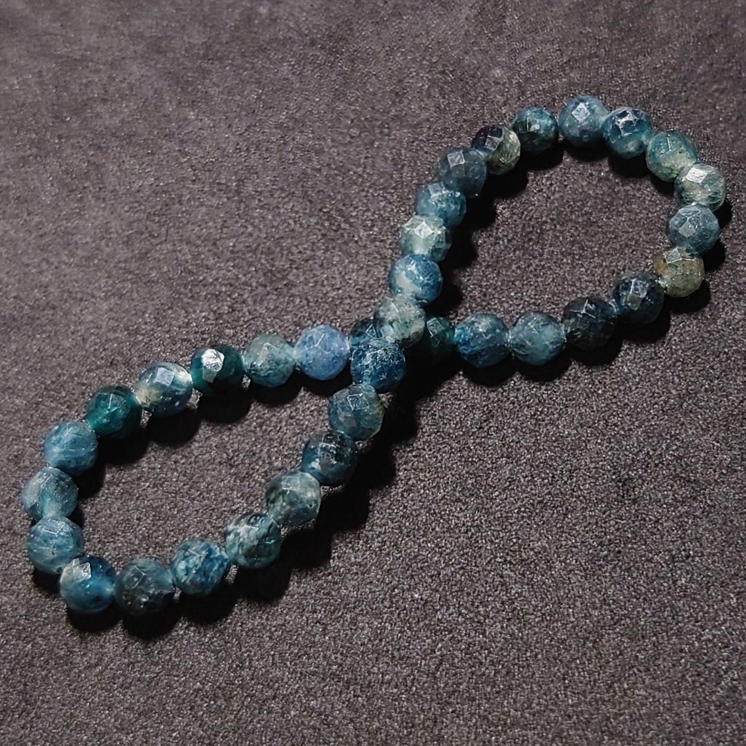 ★(のぶ！)インディゴライトトルマリン カット 5ミリブレス(珍品 SA)