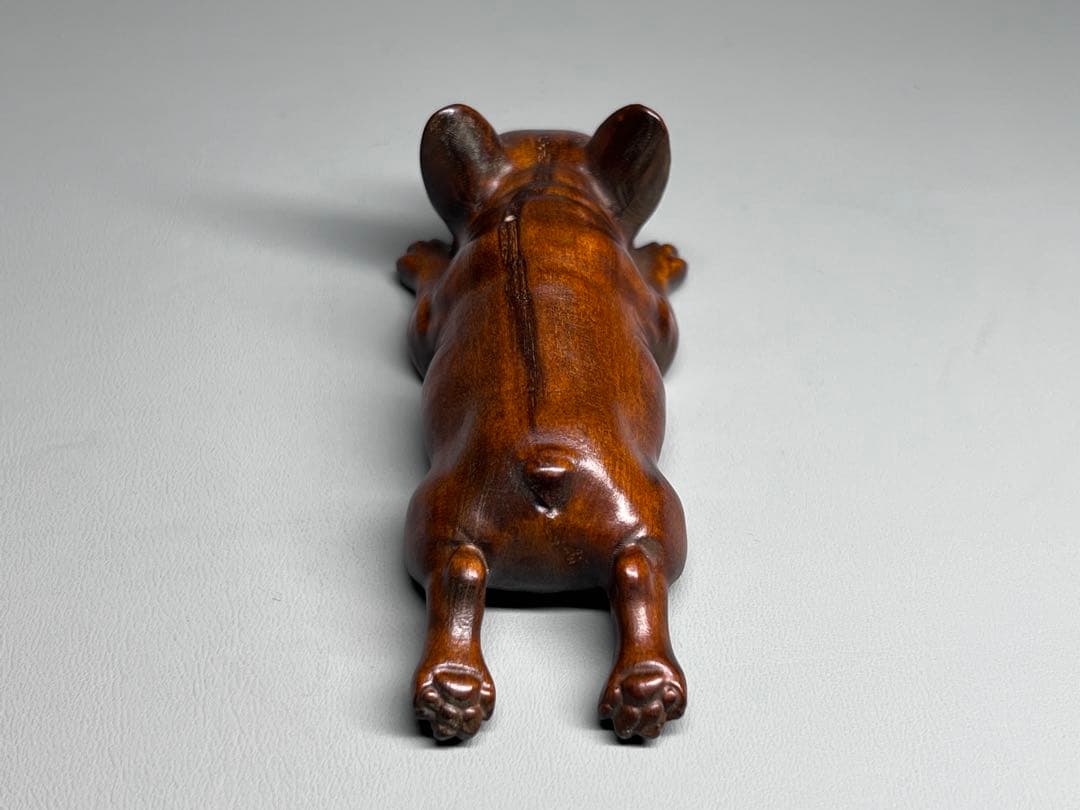 木製 黄楊木 本物拓植 イヌ 犬 細密彫刻 置物 - メルカリ