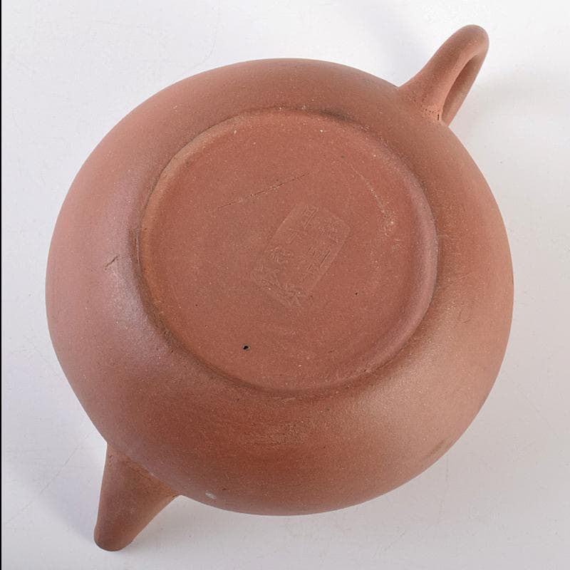 中国 花間伴咏月下侶吟 紫砂 朱泥 急須 茶壷 M