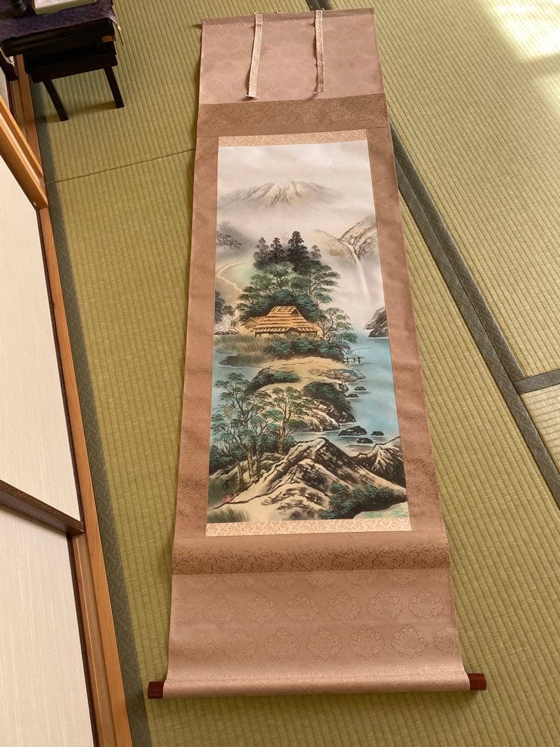 掛け軸　三浦白雲　四神相応山水図