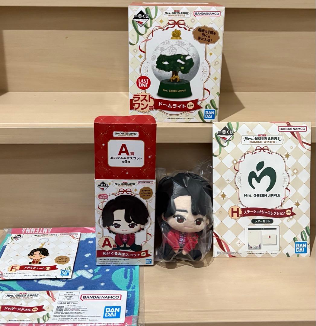 ❤️ミセスグリーンアップル 一番くじ ぬいぐるみマスコット A賞　ラストワン ミセス、10周年『一番くじ』発売、全国で話題…転売ヤーに不満の声も