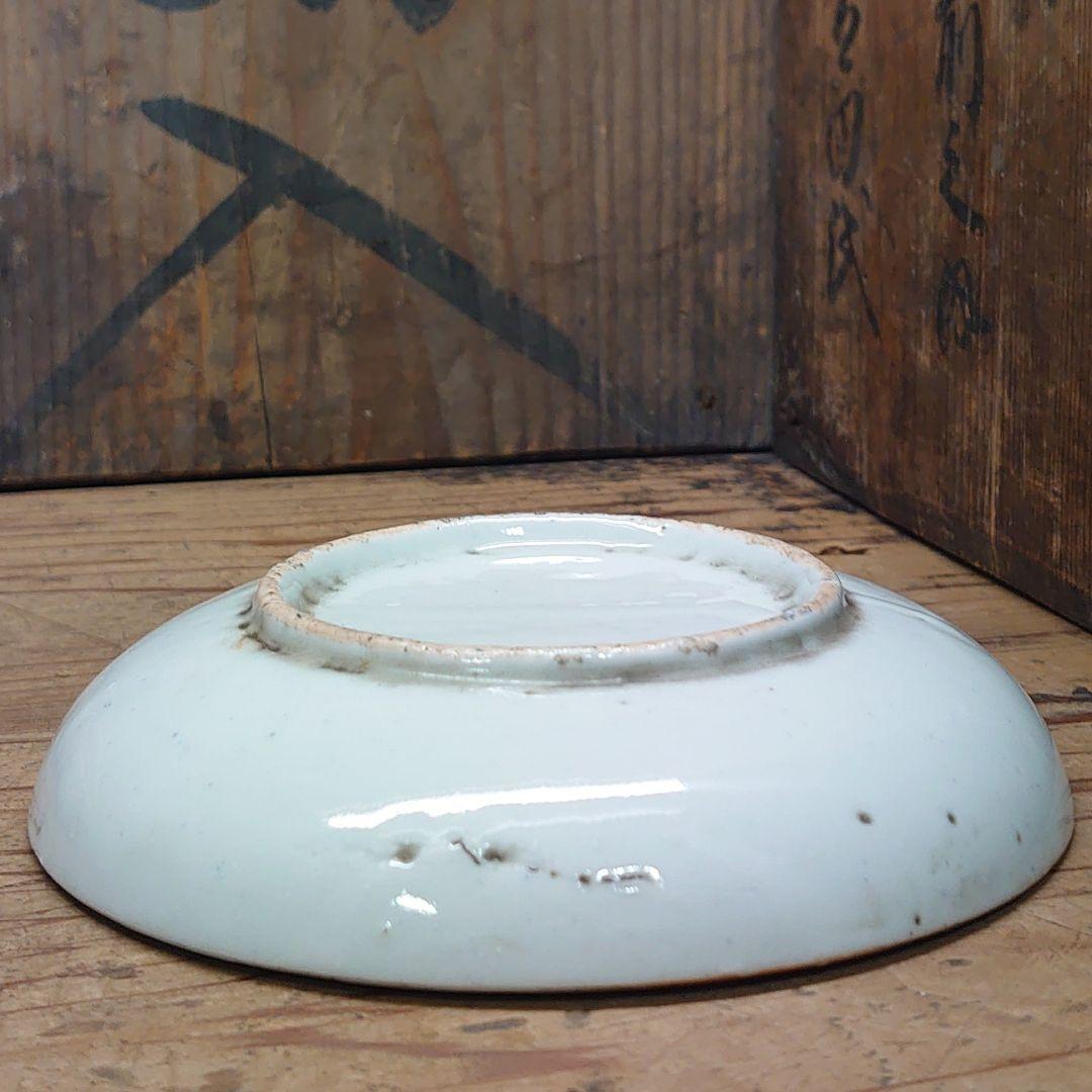 昔のお皿3枚セット 「Aす2 レトロ 桃 印判 明治 大正 昭和 江戸骨董