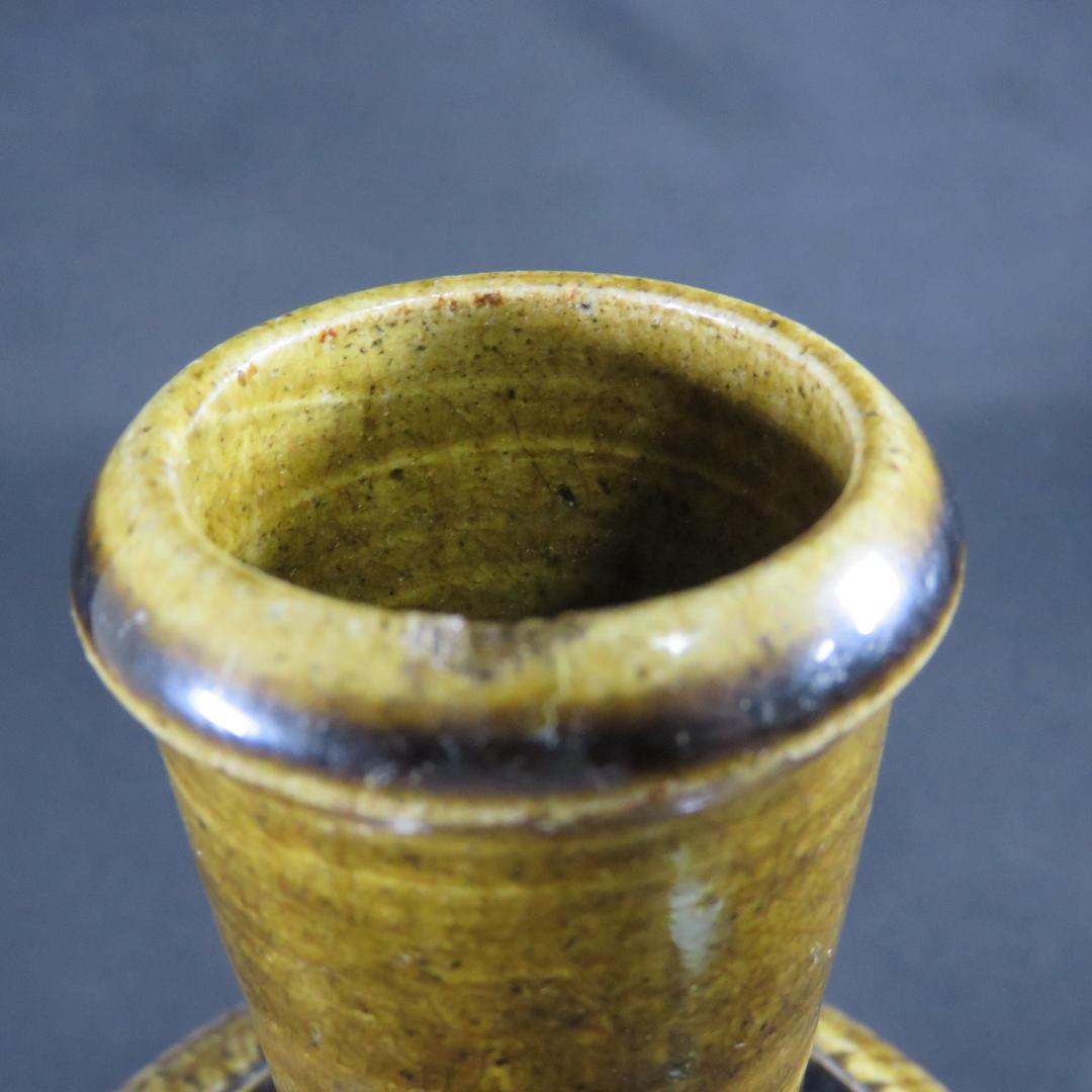 古相馬 上野目 飴釉 飛鉋 壺 徳利 花器 民藝 時代物 窯傷 美品 美術品